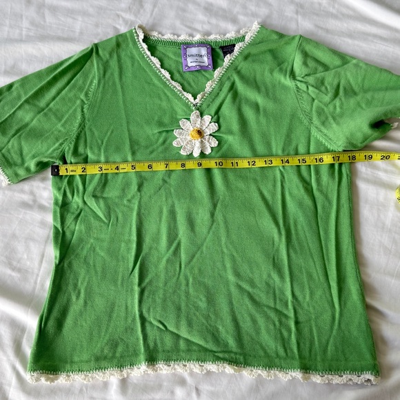 Michael Simon Y2K Green Knit with Cream Accents size M - Picture 5 of 7